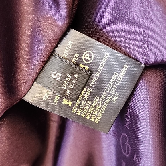 Rare! St John Gold Zip Bomber Jacket Violet Faux Fur Embroidered Collar S - Picture 12 of 14